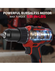 Taladro Inalámbrico DCK 20V Sin Escobillas 4.0Ah 2 Velocidades 2