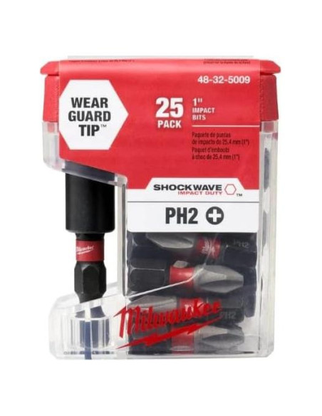 Soporte de Bit Magnético Milwaukee 48-32-5009 25PK 2,54 cm