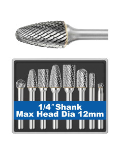 Juego de 8 Fresas de Carburo Sworker 1/4" (6.35mm) 6-12mm