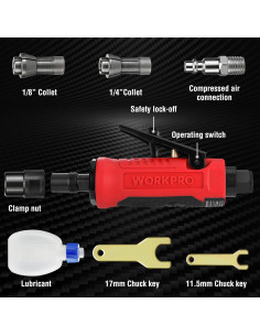 Amortiguador Neumático WORKPRO Recto 25000RPM 0.25kg 2
