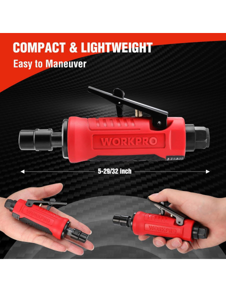 Amortiguador Neumático WORKPRO Recto 25000RPM 0.25kg