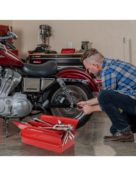 Caja de herramientas WORKPRO metálica 465mm 5 bandejas roja