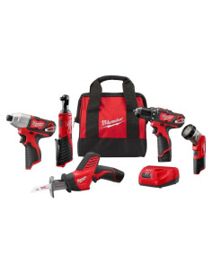 Kit Milwaukee M12 12V 5 Herramientas Inalámbricas