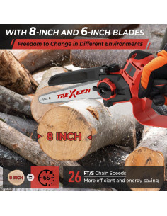 Mini Motosierra TREXEEN M18 2 en 1 20 y 15 cm Inalámbrica 2