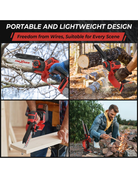 Mini Motosierra TREXEEN M18 2 en 1 20 y 15 cm Inalámbrica
