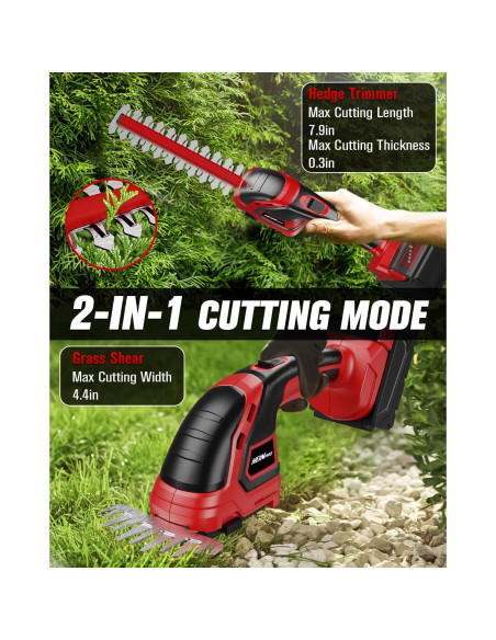 Cortadora de Setos HEINPRO Inalámbrica 18V 2 en 1