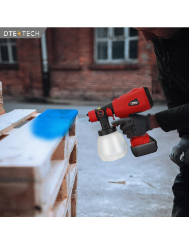Pulverizador de pintura DTEZTECH 18V HVLP 200W 4 boquillas