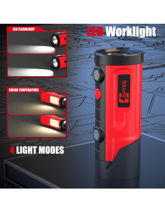 Luz de Trabajo OHYES 12V con Base Magnética y Modos Dual 2