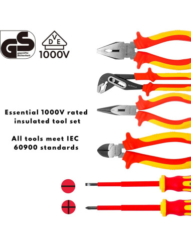 BILITOOLS Juego de 12 Destornilladores y Alicates Aislados 1000V