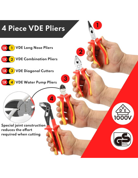 BILITOOLS Juego de 12 Destornilladores y Alicates Aislados 1000V