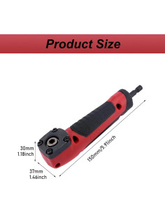 Adaptador de Taladro en Ángulo Recto MJFUNTXY 18V Rojo 2