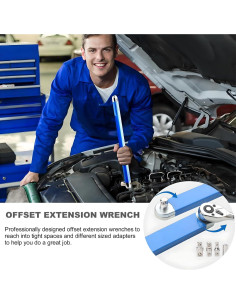 Llave de extensión RZKNIP con offset 38.1 cm y adaptadores 2