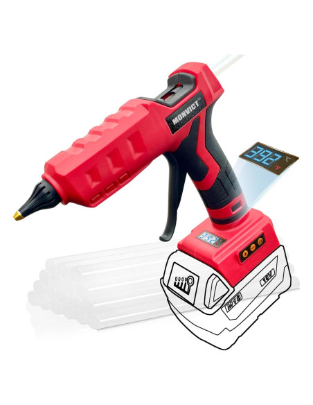 Pistola de Pegamento Inalámbrica MONVICT 100W 18V