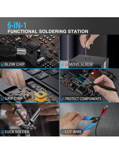 Estación de Retrabajo de Aire Caliente Toolour 858D 700W LED