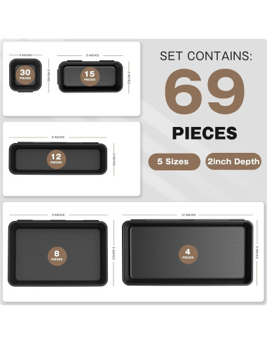 Organizador de Herramientas A-LuGei 69 Piezas 5 Tamaños