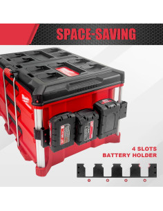 Soporte de Batería BPOPO para Milwaukee Packout 4 Slots 2