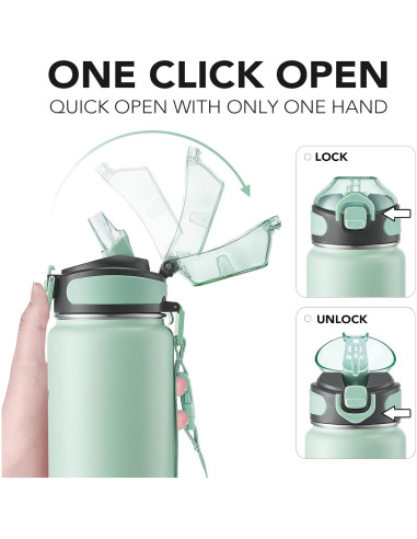 Botella de Agua Aislada Enerbone 32 oz Acero Inoxidable