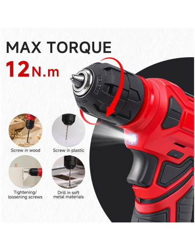 Kit de Herramientas 132 Piezas con Taladro Inalámbrico 8V - Prekull