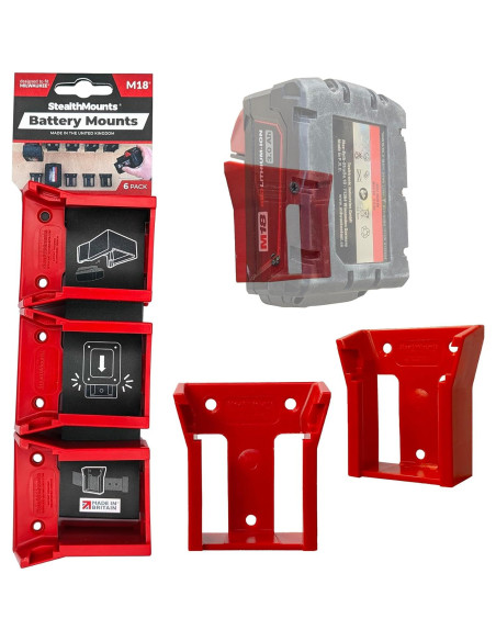 Soporte de Batería StealthMounts para Milwaukee M18 - 4 Pzas