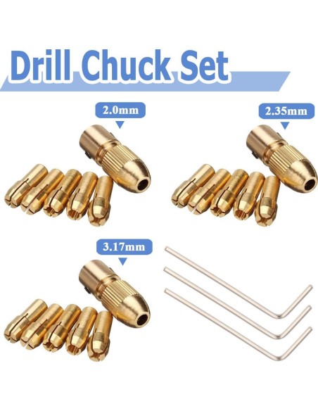 Chuck de Taladro Mesee 0.5-3mm con Llave Allen