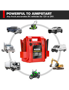 Arrancador de Batería Acetek HH974 12V/24V 1800A USB 2