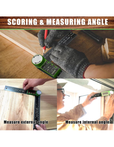 Buscador de Ángulos PDDYIER 2 en 1 Digital 17.78 cm