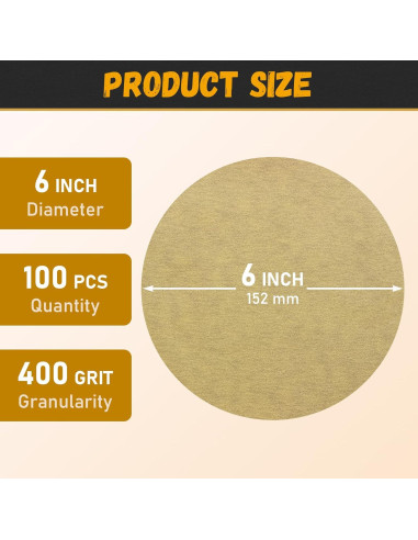 100 Discos de Lijado 15,24 cm Glowentix 400 Grano PSA