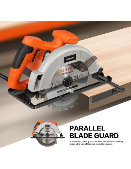 Sierra Circular Eléctrica Yunirvana 11A 6000RPM 18.42cm
