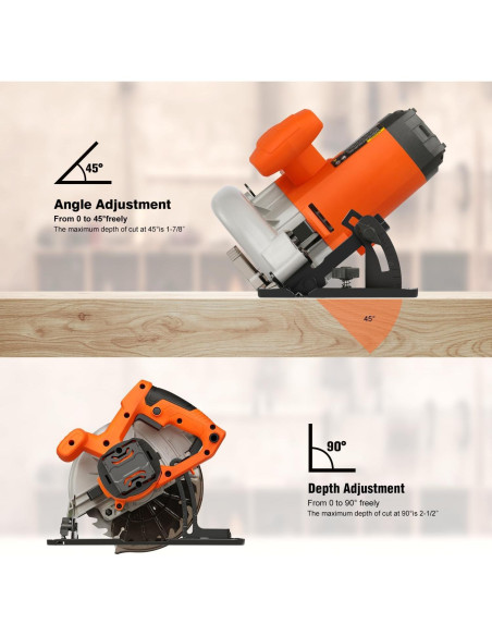 Sierra Circular Eléctrica Yunirvana 11A 6000RPM 18.42cm