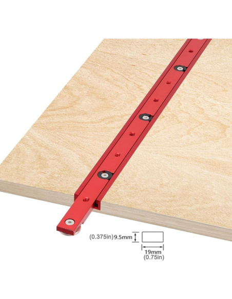 Barra de Inglete KETIPED 450mm Aluminio Rojo Ajustable