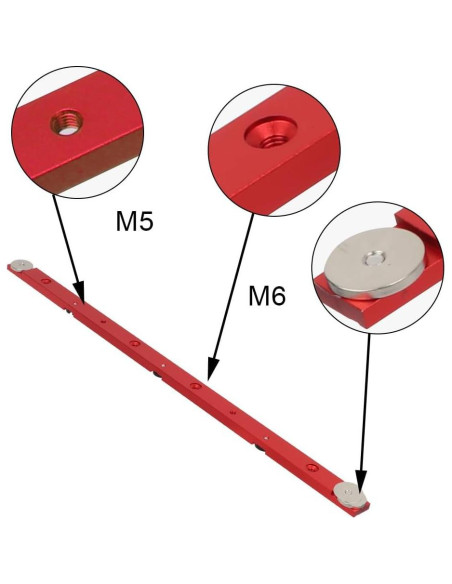 Barra de Inglete KETIPED 450mm Aluminio Rojo Ajustable