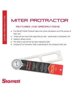 Transportador de Inglete Starrett 505A-12 de Aluminio 30,48 cm 2