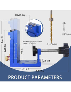 Kit de Plantilla de Agujero en Ángulo HFM 15 para Carpintería 2
