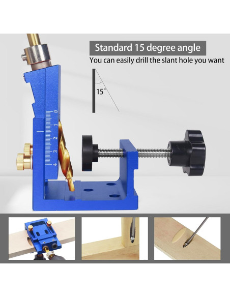 Kit de Plantilla de Agujero en Ángulo HFM 15 para Carpintería Kit de Plantilla de Agujero en Ángulo HFM 15 para Carpintería