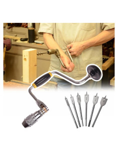 Taladro de Manivela YEBOOCA 30,48 cm con 6 Brocas