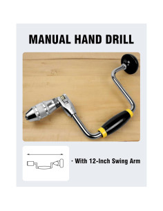 Taladro de Manivela YEBOOCA 30,48 cm con 6 Brocas 2