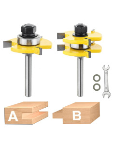 Juego de fresas de lengüeta y ranura N/C 2PCS 6.35mm