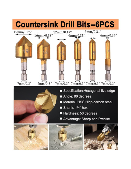 Kit de Herramientas de Perforación Chaflán Shitime 34 Piezas