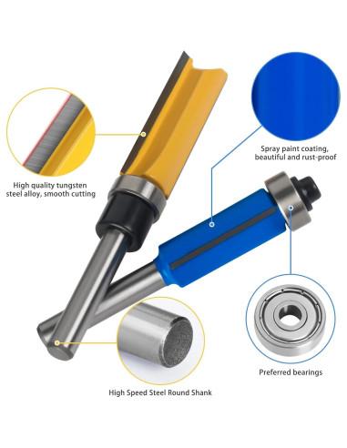 Juego de 20 Brocas de Fresadora AzReference 1/4" y 1/2"