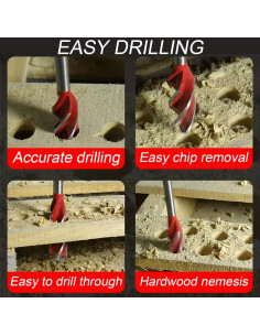 Juego de 8 Brocas de Auger Dualshine - Acero Carbono 2