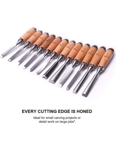 Juego de Cinceles de Madera ATOPLEE 12 Piezas con Estuche