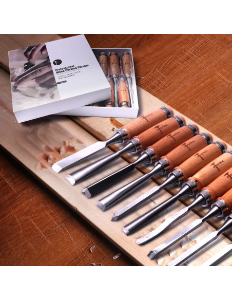 Juego de Cinceles de Madera ATOPLEE 12 Piezas con Estuche