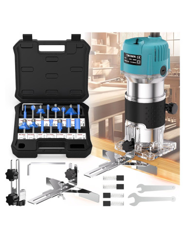 Router Compacto TwoWin 800W 1.25hp con 15 Brocas