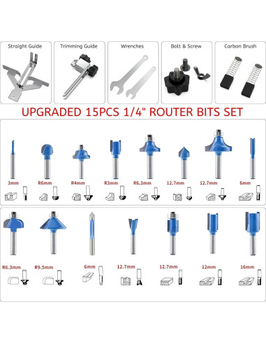 Router Compacto TwoWin 800W 1.25hp con 15 Brocas