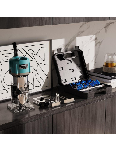 Router Compacto TwoWin 800W 1.25hp con 15 Brocas