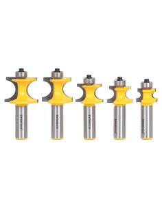 Juego de Brocas de Router Bullnose Yonico 5 Piezas 1,27 cm