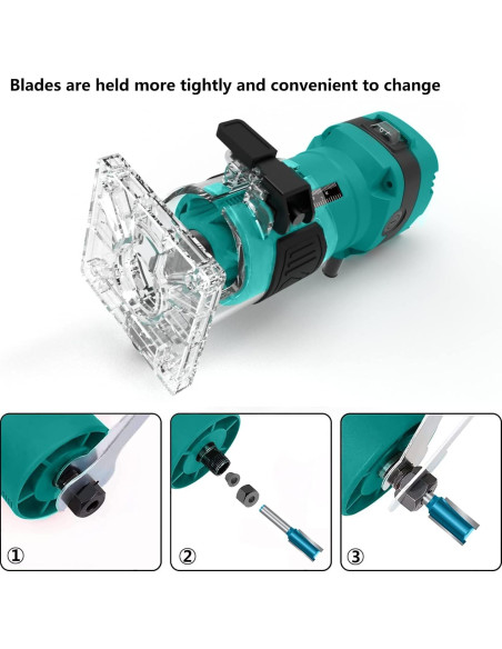 Router Compacto DOBETTER 32000 RPM con 6 Bits de Madera