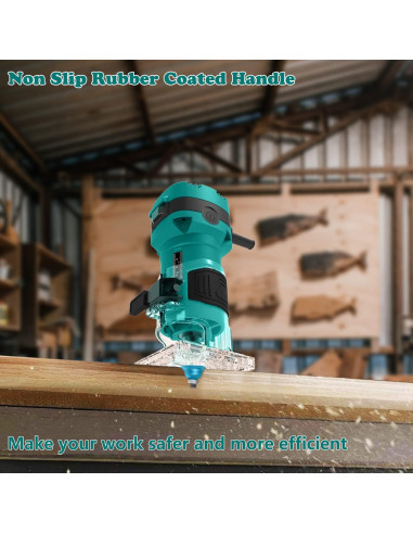 Router Compacto DOBETTER 32000 RPM con 6 Bits de Madera