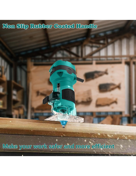 Router Compacto DOBETTER 32000 RPM con 6 Bits de Madera