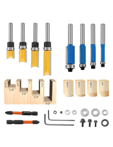 Juego de Brocas para Router GearCan 8 Piezas 1/4"